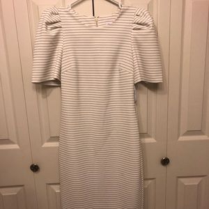 Calvin Klein White & Black Striped Dress